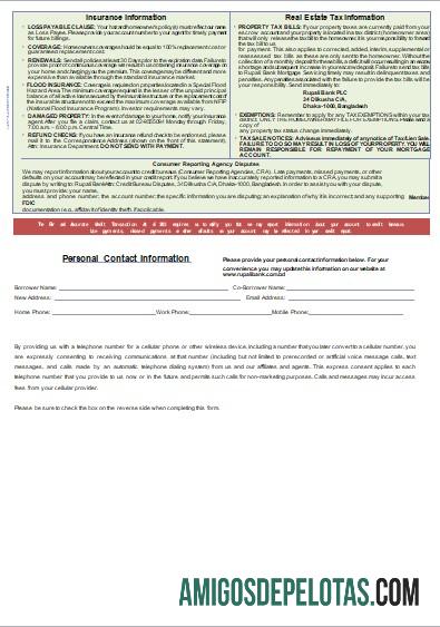 Extrato de hipoteca do Banco Rupali de Bangladesh, 3 páginas, 3 Scr exemplo real